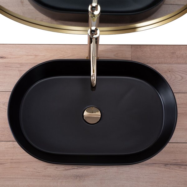 Ceramic Countertop Basin Rea Nadia Black Matt