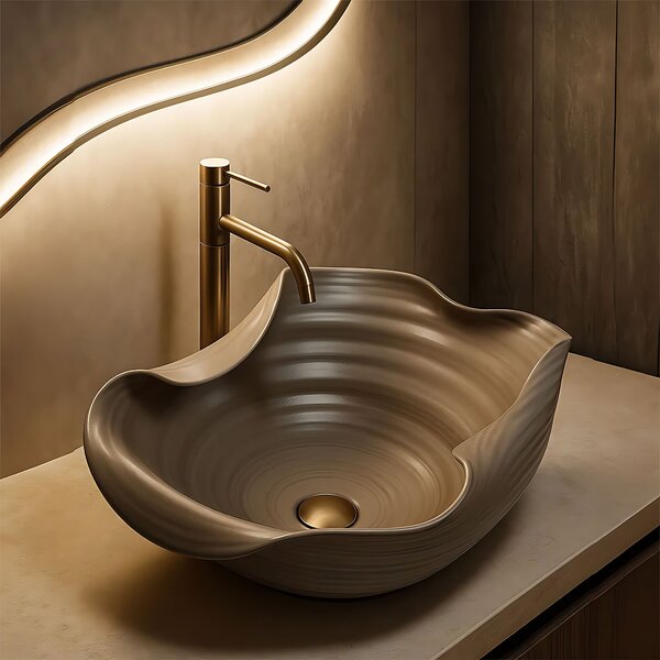 Ceramic Countertop Basin REA HM-66TB Handmade ART