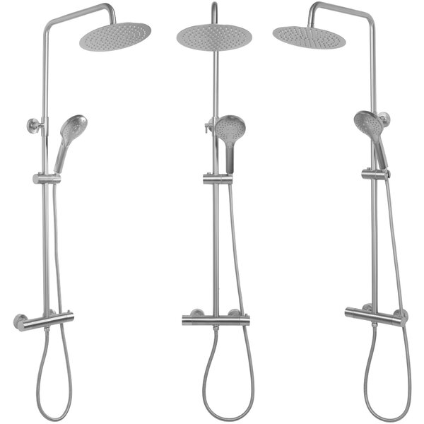 Shower set with thermostatic mixer REA VINCENT NICKEL BRUSH INOX