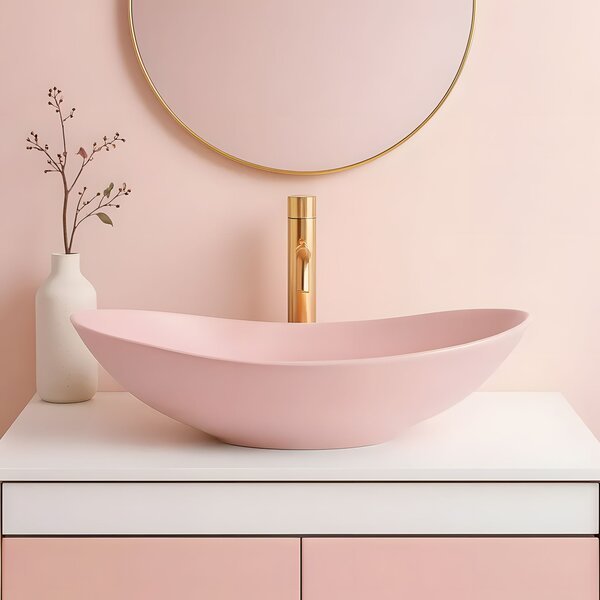 Countertop Basin Rea Royal Powder Pink Matt