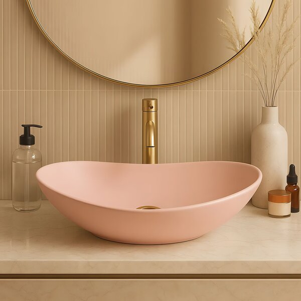 Countertop Basin Rea Royal Powder Pink Matt
