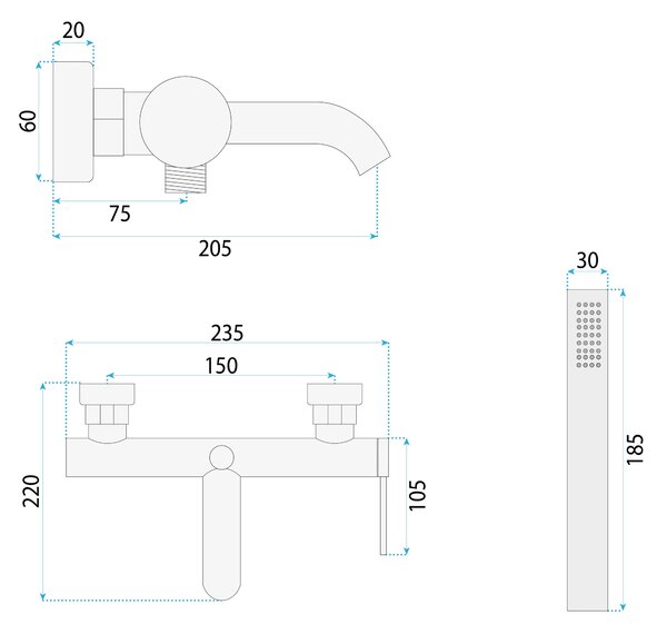 Bathroom faucet REA SPOT Black