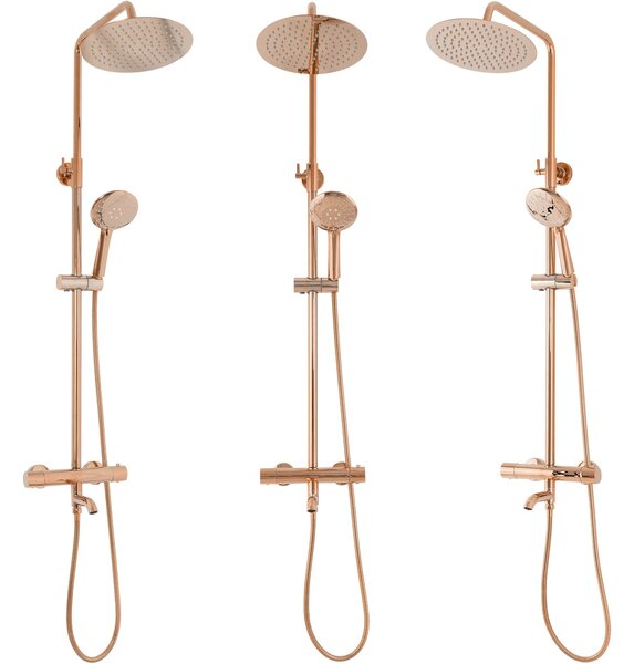 Shower set with thermostat Rea Lungo Rose Gold