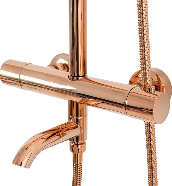 Shower set with thermostat Rea Lungo Rose Gold