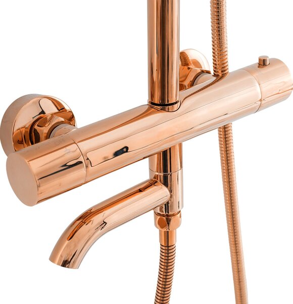 Shower set with thermostat Rea Lungo Rose Gold