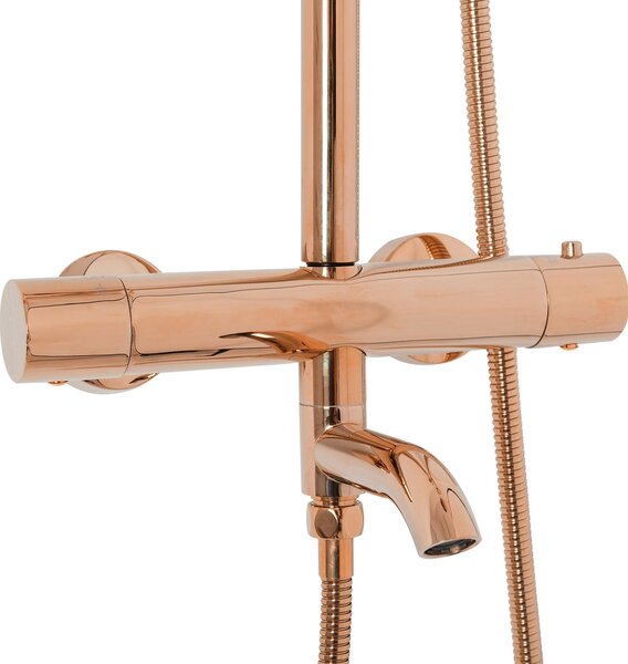 Shower set with thermostat Rea Lungo Rose Gold