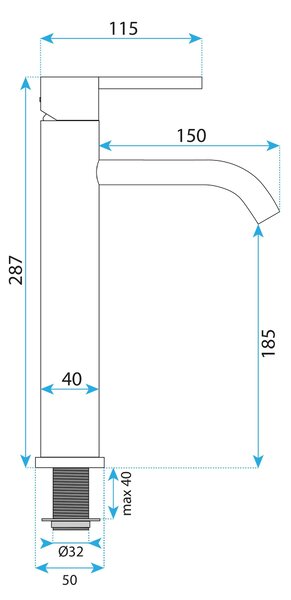 Bathroom faucet Rea Foster Brush Nickel High