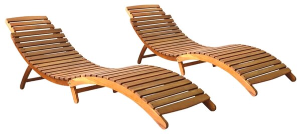 Sun Loungers 2 pcs Solid Acacia Wood