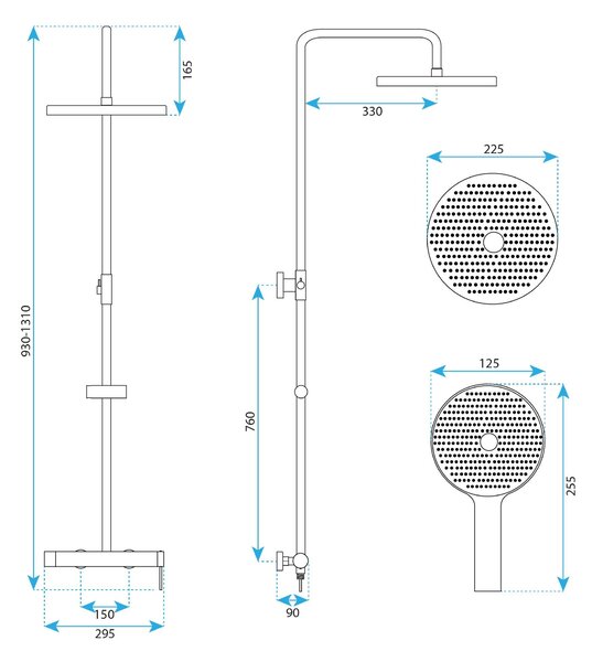 Shower set Rea Foss Clif Brush Nickel