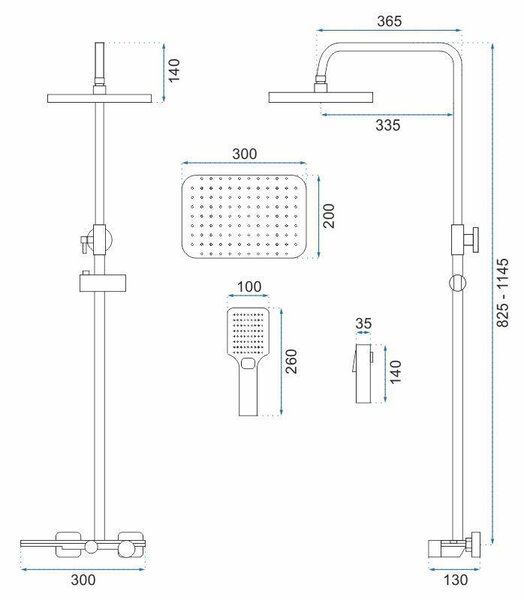 Shower set REA HELIX Nickel Brush INOX