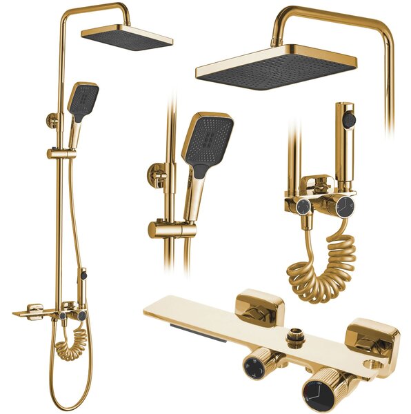 Shower set REA HELIX Gold