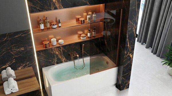 Bathtub screen Rea Elegant Brush Copper 70