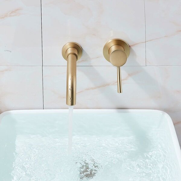 Wall Mounted faucet Rea Lungo LONGBrush Gold + BOX