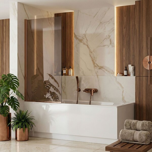 Bathtub screen Rea Elegant Brush Copper 70