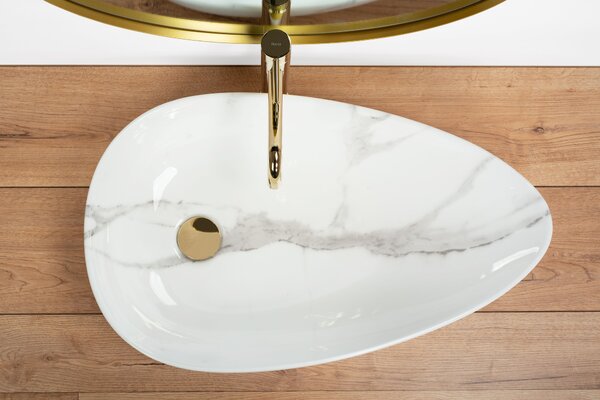 Countertop Basin Rea Greta 65 Bianco Shiny