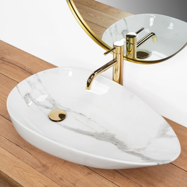 Countertop Basin Rea Greta 65 Bianco Shiny