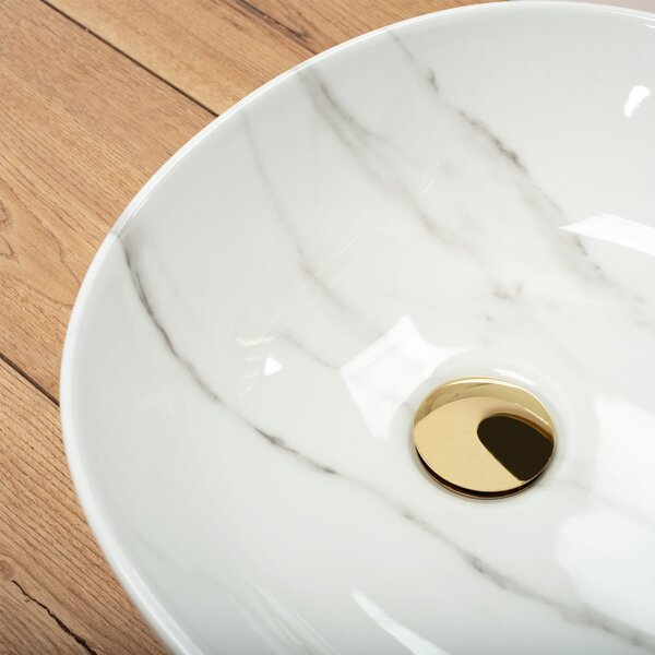 Countertop Basin Rea Greta 65 Bianco Shiny