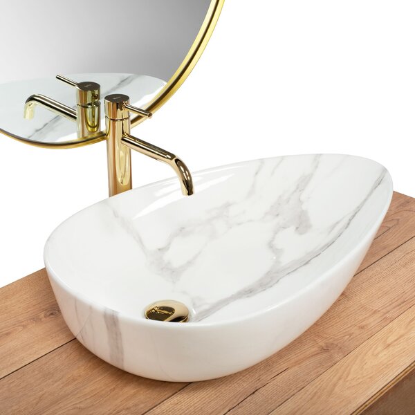 Countertop Basin Rea Greta 65 Bianco Shiny