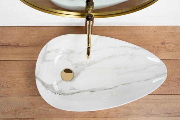 Countertop Basin Rea Greta 65 Bianco Shiny