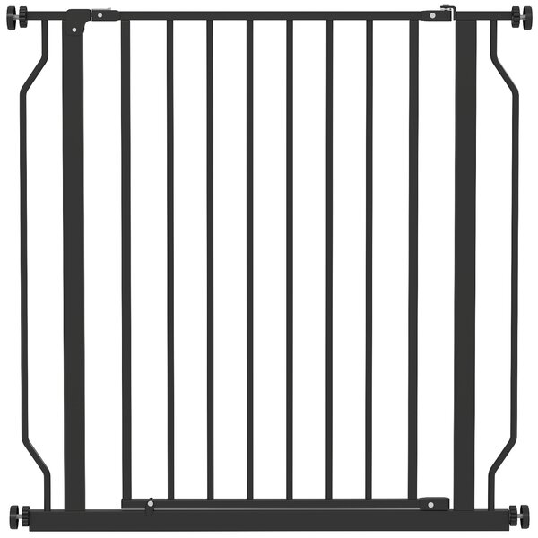 PawHut Extra Wide Dog Safety Gate, with Door Pressure, for Doorways, Hallways, Staircases - Black Aosom UK