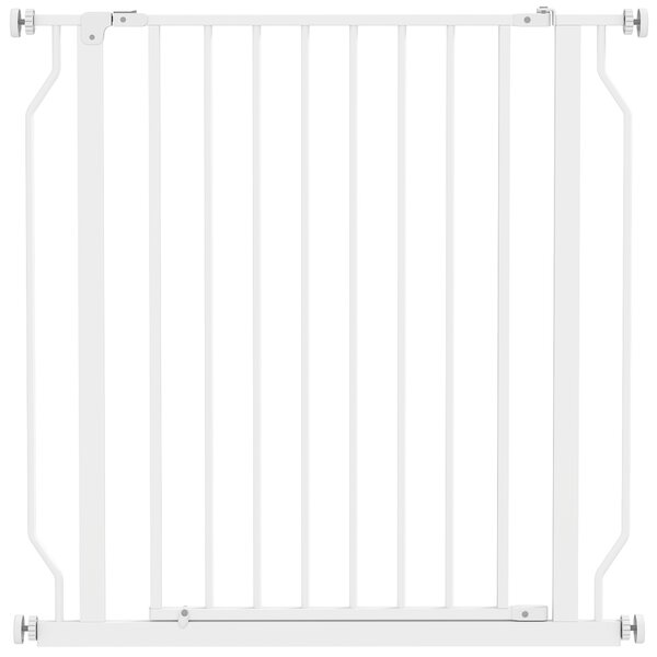 PawHut Extra Wide Dog Safety Gate, with Door Pressure, for Doorways, Hallways, Staircases - White Aosom UK