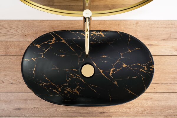 Countertop washbasin REA Royal In Black Marble Gold