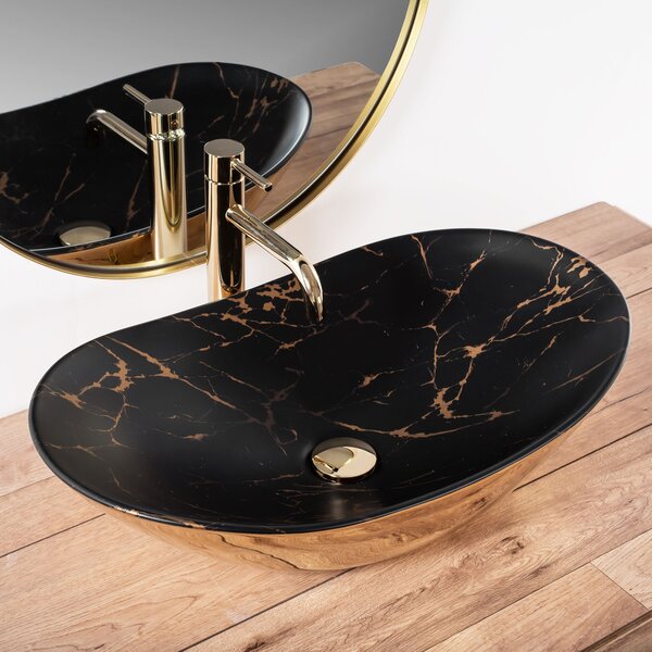 Countertop washbasin REA Royal In Black Marble Gold