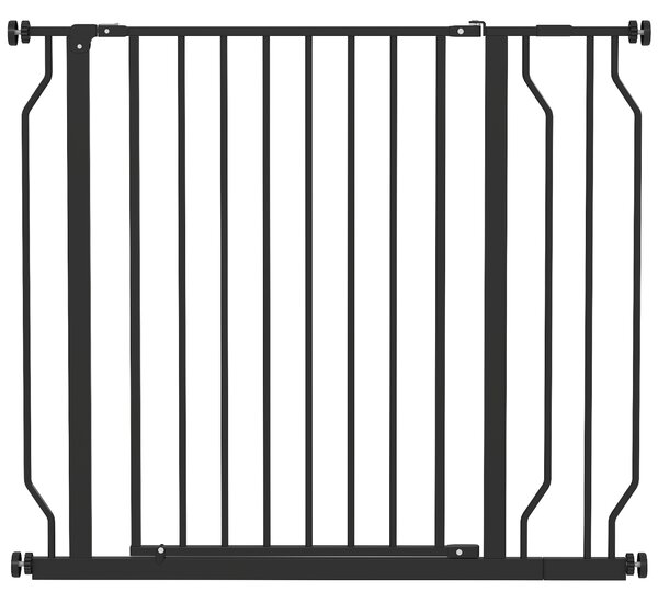PawHut Wide Dog Safety Gate, with Door Pressure, for Doorways, Hallways, Staircases - Black Aosom UK
