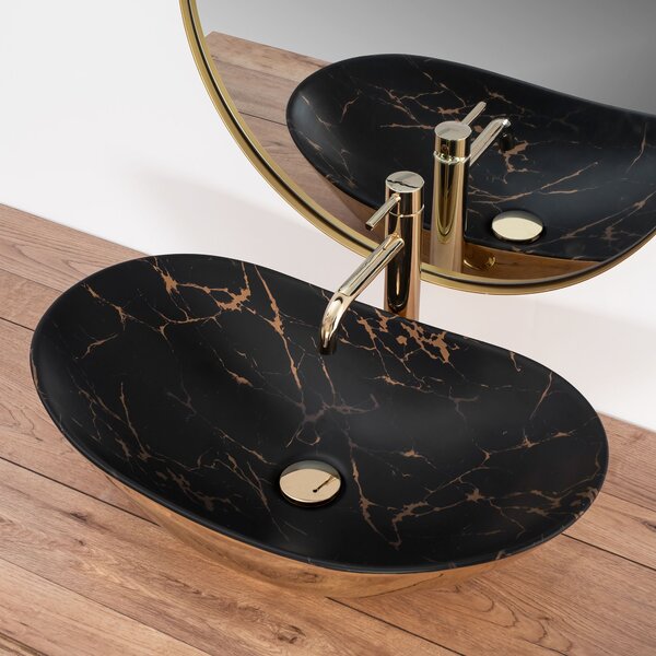 Countertop washbasin REA Royal In Black Marble Gold