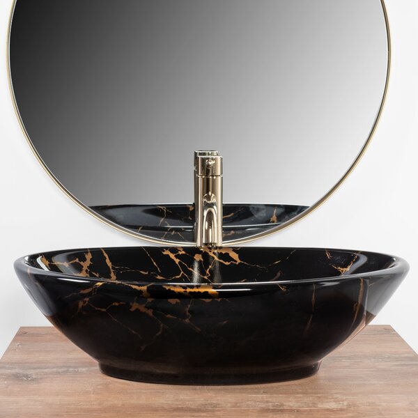 Countertop Basin REA Pamela Black Marble Shiny