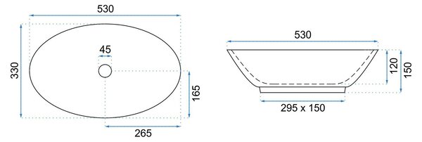 Countertop Basin REA Pamela Black Marble Shiny