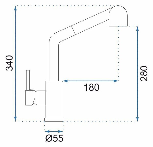 Kitchen faucet REA Troy Brush Steel