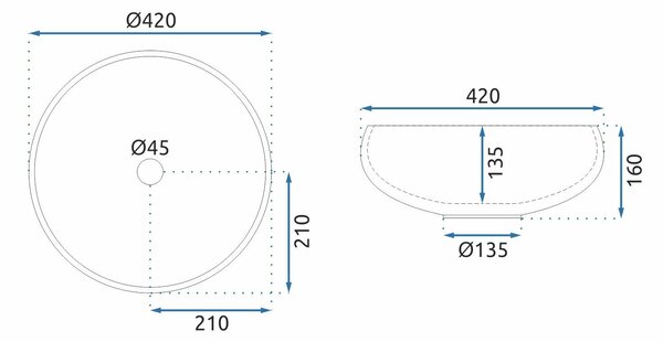 Countertop washbasin REA ICE CRISTAL