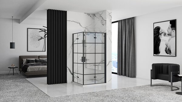 Shower enclosure Rea Molier Black Double 110x110