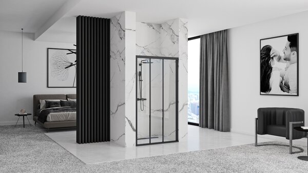 Shower doors Rea Alex Black 90