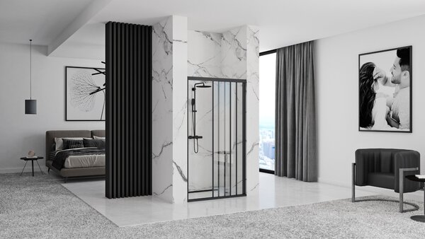 Shower doors Rea Alex Black 90