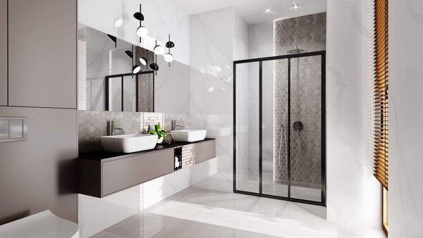 Shower doors Rea Alex Black 90