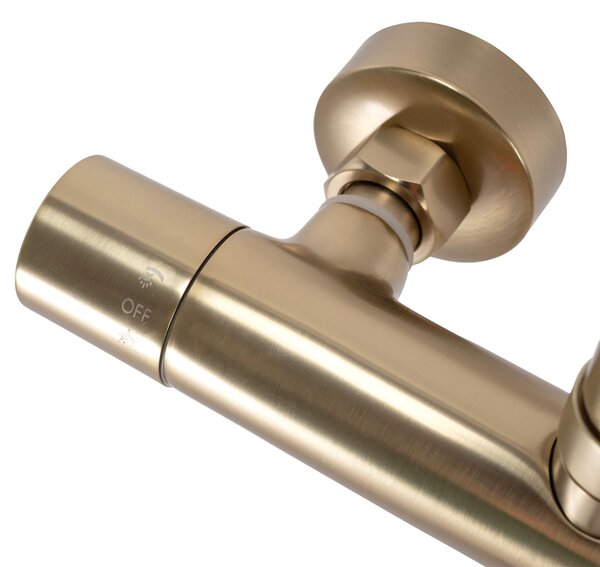 Shower set with thermostat Rea PAROT BRUSHED GOLD