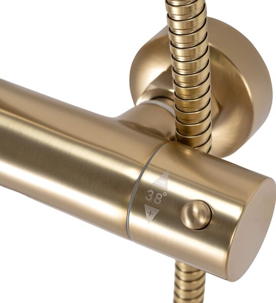 Shower set with thermostat Rea PAROT BRUSHED GOLD