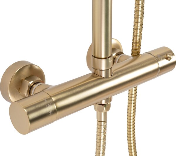 Shower set with thermostat Rea PAROT BRUSHED GOLD