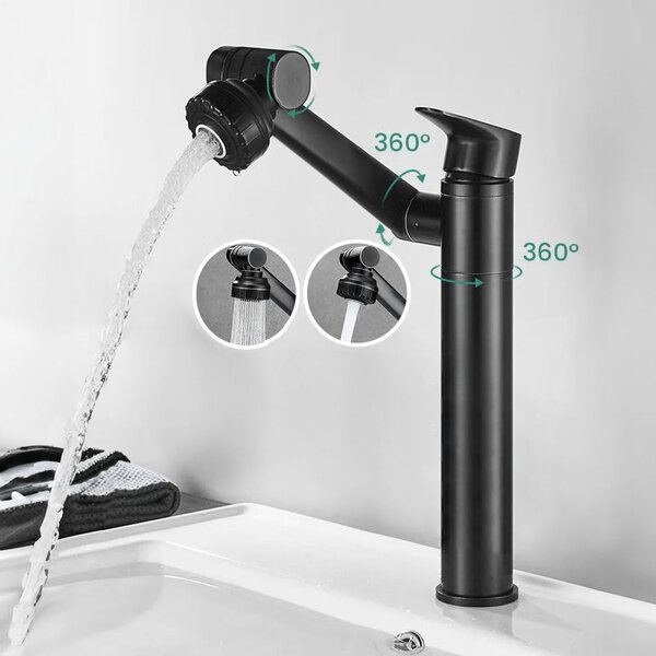 Bathroom faucet Rea PACO Black High