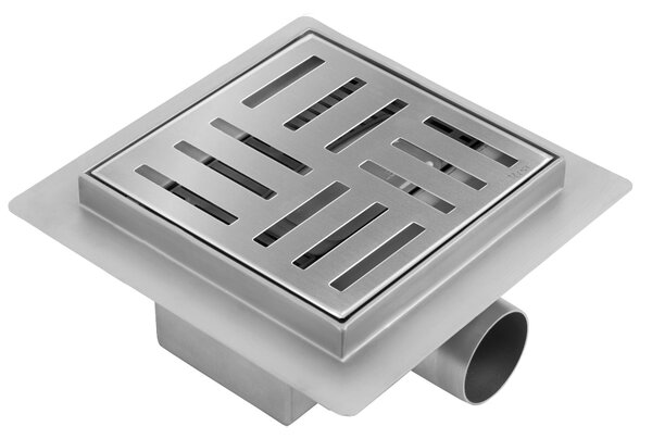 Linear drainage REA CROSS 150x150 Nickel Brush