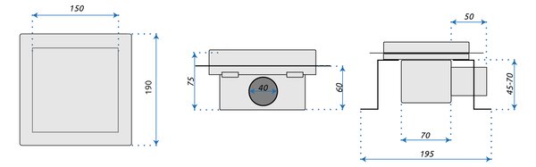 Linear drainage REA CROSS 150x150 Nickel Brush