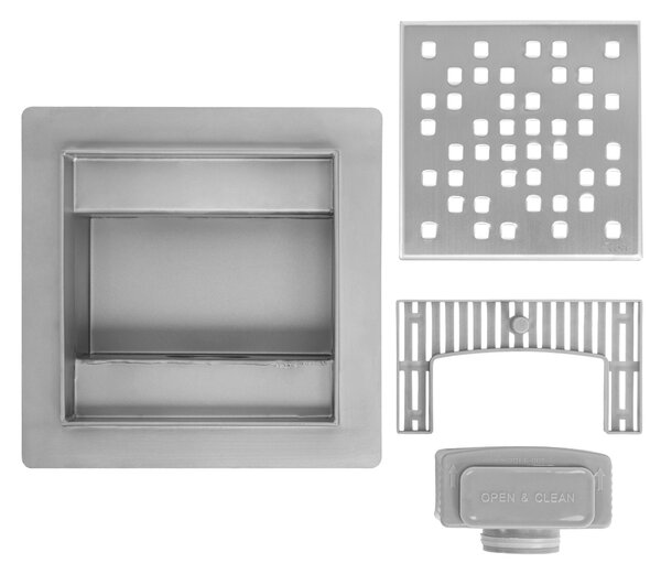 Linear drainage REA DOTS Nickel Brush 12x12