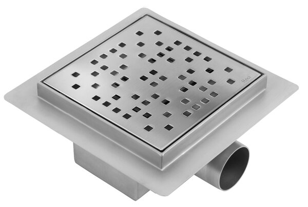 Linear drainage REA DOTS 150x150 Nickel Brush