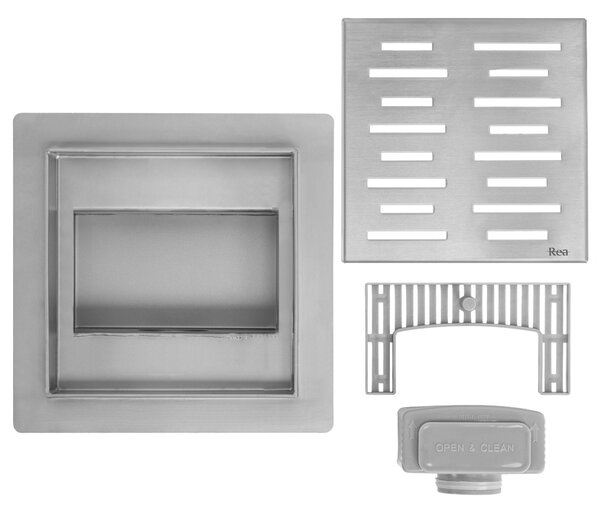 Linear drainage REA LINE 150x150 Nickel Brush