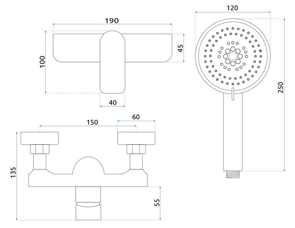 Shower faucet REA Dart Black