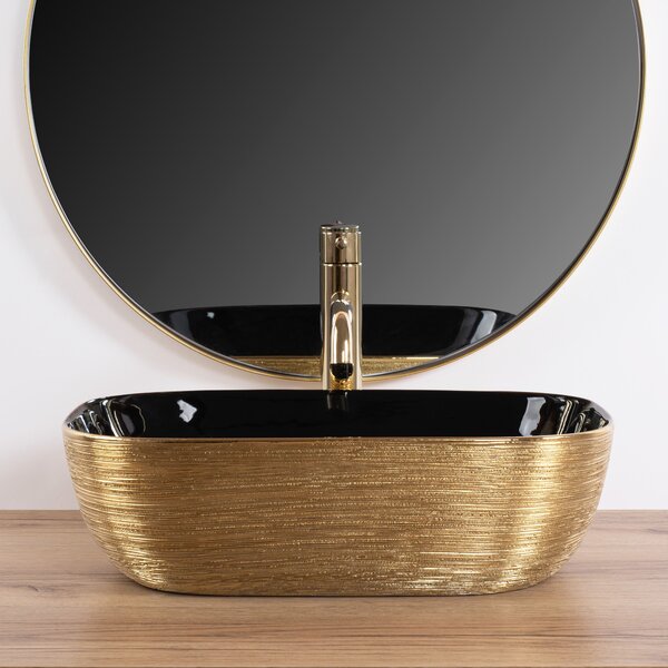 Countertop washbasin Rea Belinda BLACK GOLD BRUSH