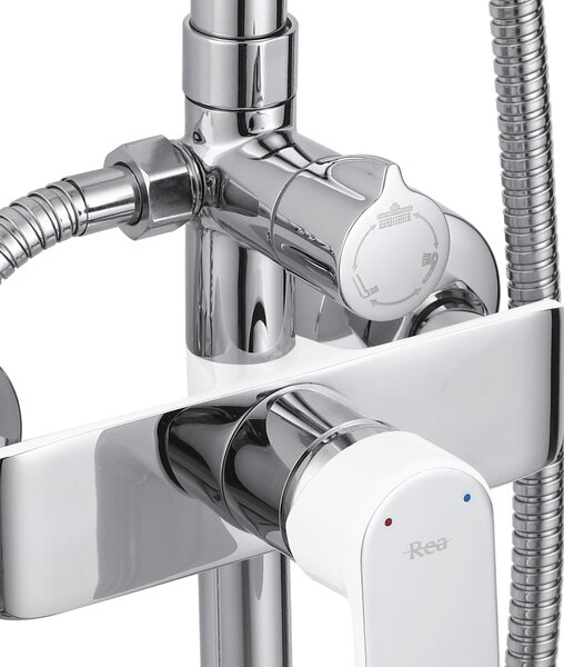 Shower set REA BLOOM WHITE CHROME