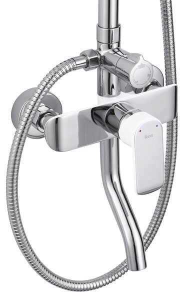 Shower set REA BLOOM WHITE CHROME